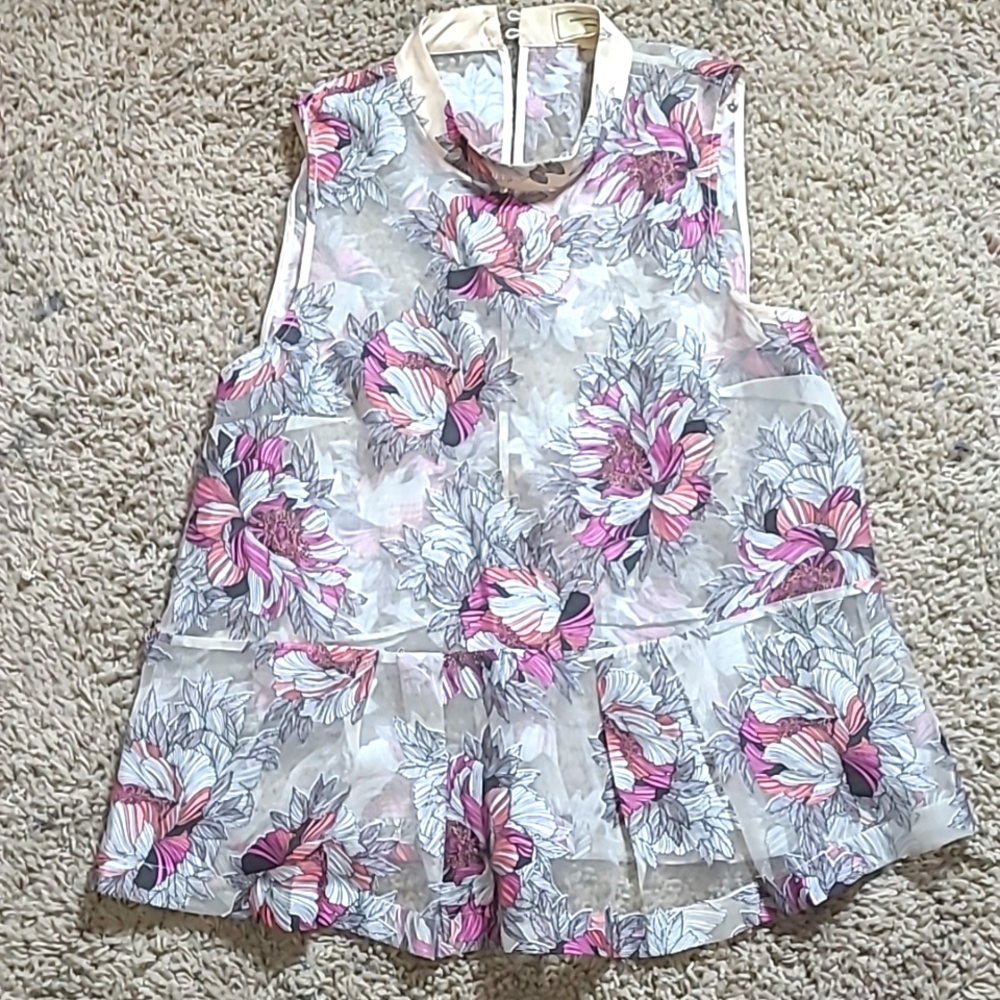 Anthropologie MOULINETTE SOEURS Floral Top Size 8